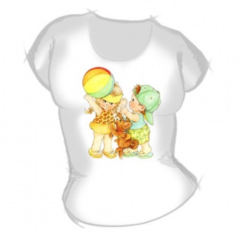 Женская футболка "Мальчик с девочкой 3" с принтом на сайте mosmayka.ru