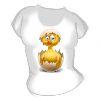 Женская футболка "Цыпленок" с принтом на сайте mosmayka.ru