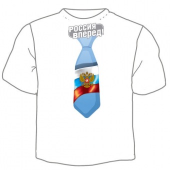 Мужская футболка "Галстук-Россия вперед" с принтом на сайте mosmayka.ru