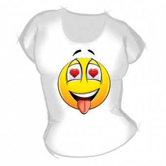 Женская футболка "Смайл 2" с принтом на сайте mosmayka.ru