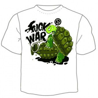 Мужская футболка "Fuck war" с принтом на сайте mosmayka.ru