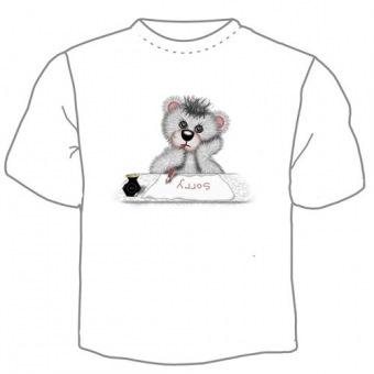 Детская футболка "Мишка и письмо" с принтом на сайте mosmayka.ru