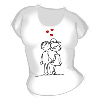 Женская футболка "Мальчик с девочкой1" с принтом на сайте mosmayka.ru