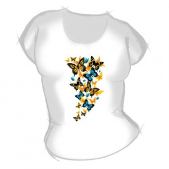 Женская футболка "Бабочки 5" с принтом на сайте mosmayka.ru