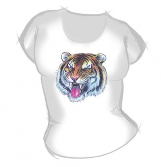 Женская футболка "Морда тигра" с принтом на сайте mosmayka.ru
