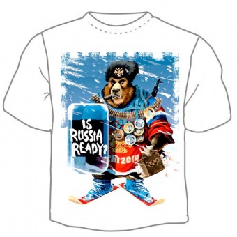 Мужская футболка "1450. IS RUSSIA READIY ?" с принтом на сайте mosmayka.ru