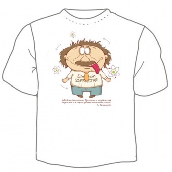 Мужская футболка "Энштейн" с принтом на сайте mosmayka.ru